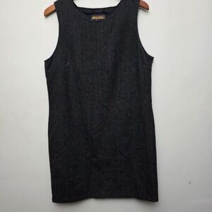 Vintage Woolrich Womens Sleeveless Wool Blend Dress Gray‎ Button Back Career